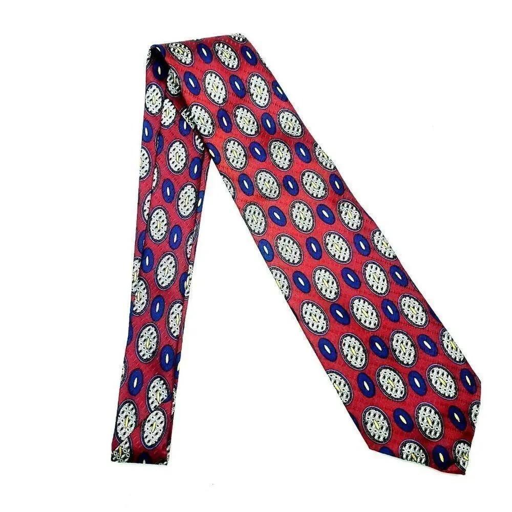 Robert Talbot Nordstrom Silk‎ Tie Red Print Classic